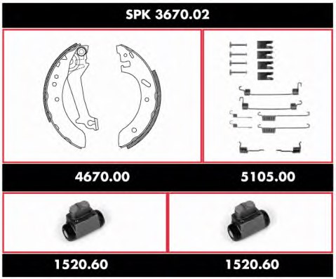 REMSA SPK 3670.02 Brake Set, drum brakes